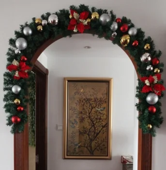 Kalėdų Kabinti Girliandą Pušies Medžio Rotango Storio Mantel Židinys Šalis Festivalis Naudai Papuošalai Namuose Kalėdos Papuošalai
